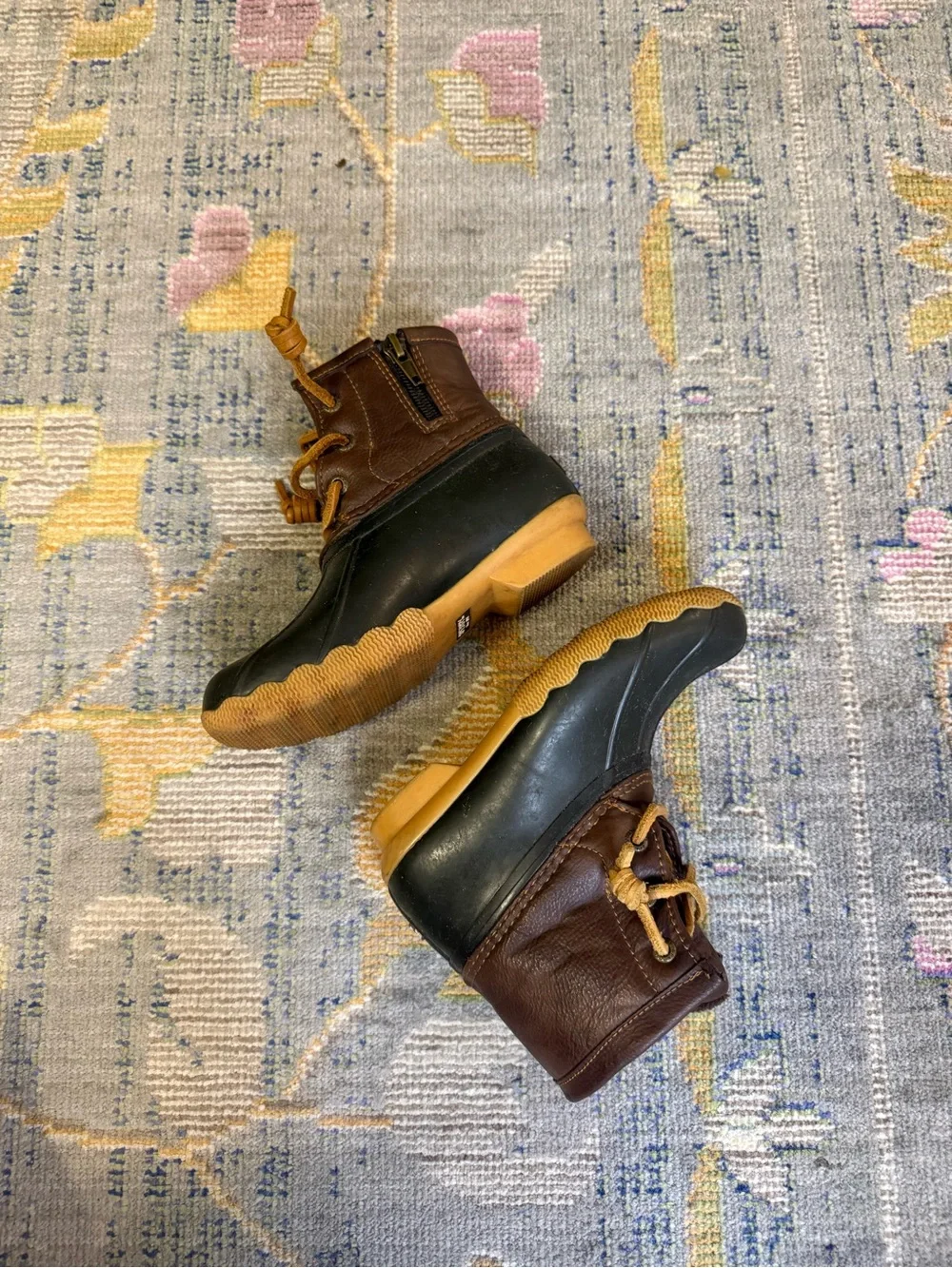 Sperry Top-Sider Saltwater Duck Boots Brown Kids Size 11 Little Kid Rain Boots